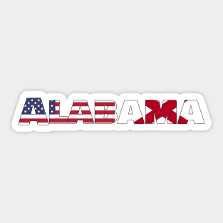 Alabama State Flag/American Flag logo Sticker